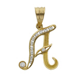 COLGANTE ORO 18KL LETRA CIRCONITAS - 19MM - Abecedario: a 