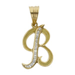 COLGANTE ORO 18KL LETRA CIRCONITAS - 19MM - Abecedario: b 