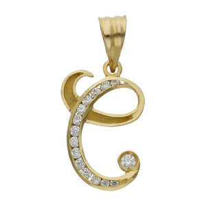 COLGANTE ORO 18KL LETRA CIRCONITAS - 19MM - Abecedario: c 