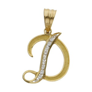 COLGANTE ORO 18KL LETRA CIRCONITAS - 19MM - Abecedario: d 