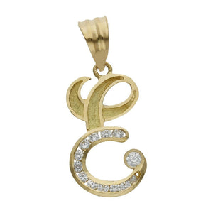COLGANTE ORO 18KL LETRA CIRCONITAS - 19MM - Abecedario: e 