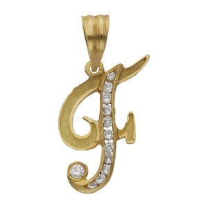 COLGANTE ORO 18KL LETRA CIRCONITAS - 19MM - Abecedario: f 