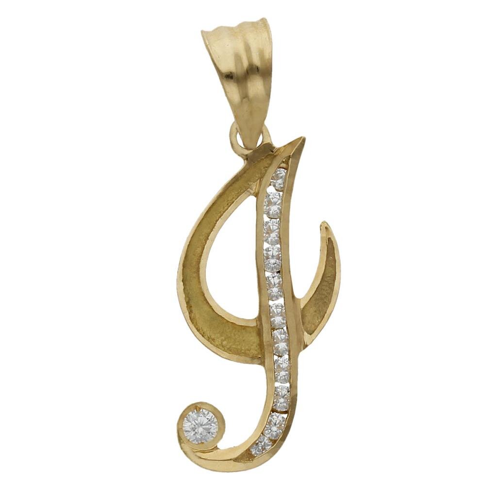 COLGANTE ORO 18KL LETRA CIRCONITAS - 19MM - Abecedario: i 