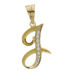 COLGANTE ORO 18KL LETRA CIRCONITAS - 19MM - Abecedario: j 