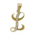 COLGANTE ORO 18KL LETRA CIRCONITAS - 19MM - Abecedario: L 