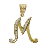 COLGANTE ORO 18KL LETRA CIRCONITAS - 19MM - Abecedario: m 