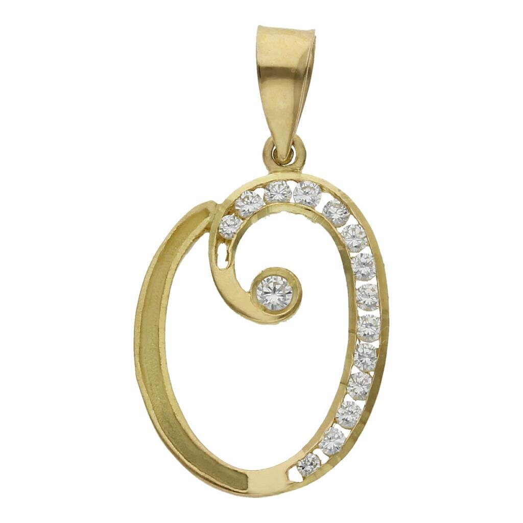 COLGANTE ORO 18KL LETRA CIRCONITAS - 19MM - Abecedario: o 