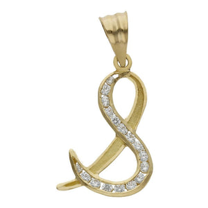 COLGANTE ORO 18KL LETRA CIRCONITAS - 19MM - Abecedario: s 