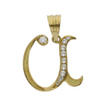 COLGANTE ORO 18KL LETRA CIRCONITAS - 19MM - Abecedario: u 
