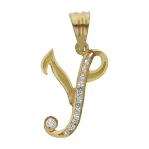 COLGANTE ORO 18KL LETRA CIRCONITAS - 19MM - Abecedario: y 