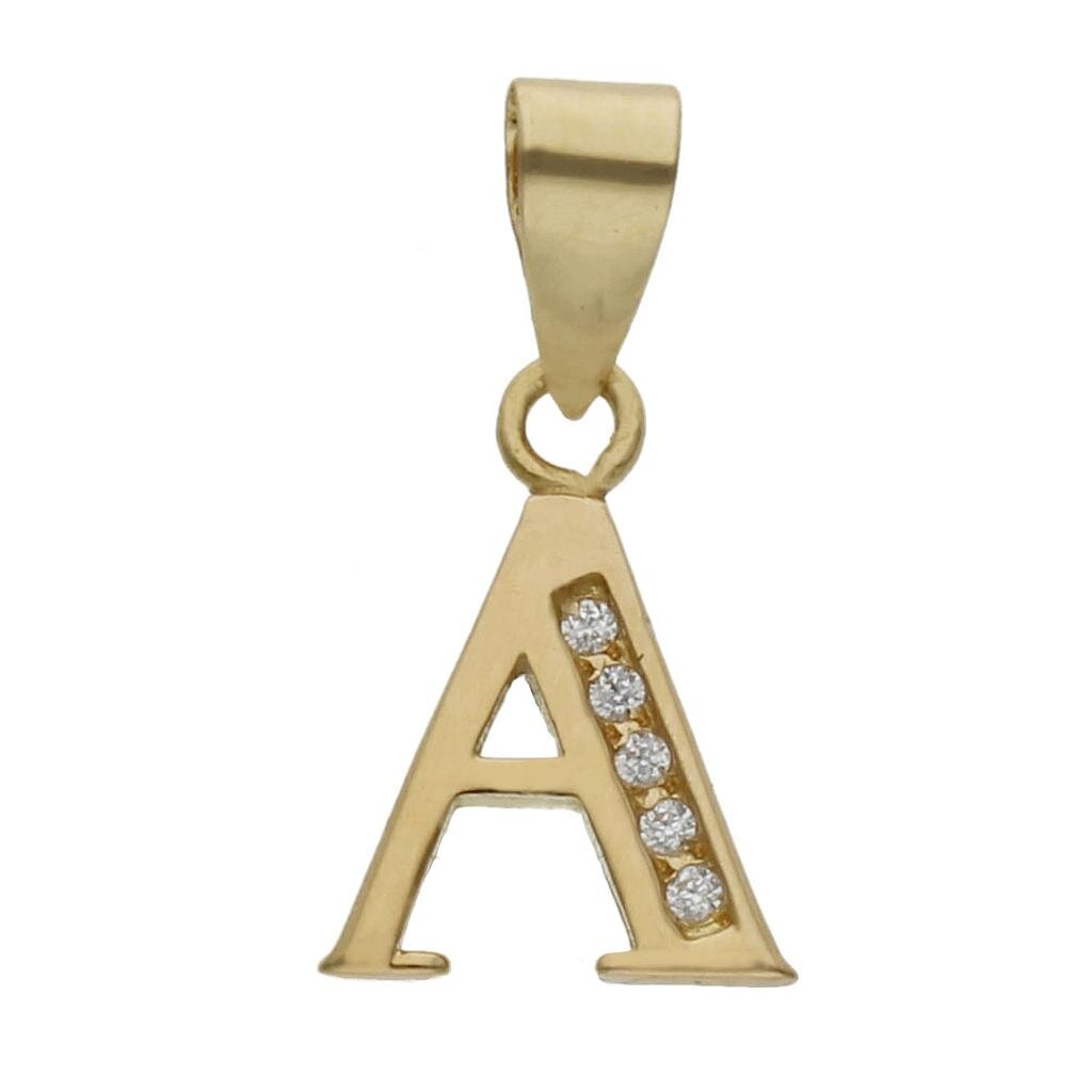 COLGANTE ORO 18KL LETRA CIRCONITAS - 9MM - Abecedario: a 