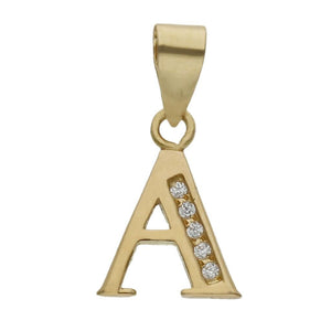 COLGANTE ORO 18KL LETRA CIRCONITAS - 9MM - Abecedario: a 