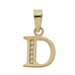 COLGANTE ORO 18KL LETRA CIRCONITAS - 9MM - Abecedario: d 