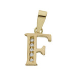 COLGANTE ORO 18KL LETRA CIRCONITAS - 9MM - Abecedario: f 