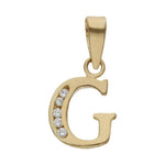 COLGANTE ORO 18KL LETRA CIRCONITAS - 9MM - Abecedario: g 