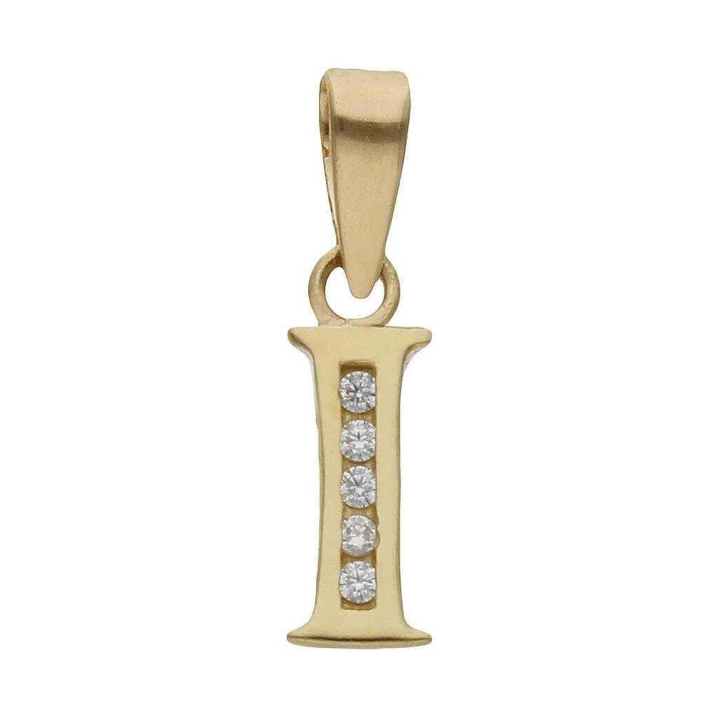 COLGANTE ORO 18KL LETRA CIRCONITAS - 9MM - Abecedario: i 