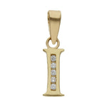 COLGANTE ORO 18KL LETRA CIRCONITAS - 9MM - Abecedario: i 