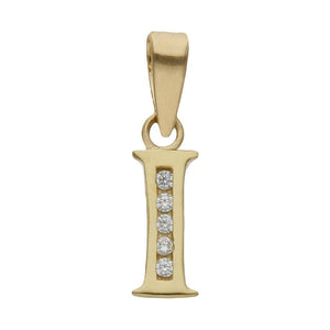 COLGANTE ORO 18KL LETRA CIRCONITAS - 9MM - Abecedario: i 