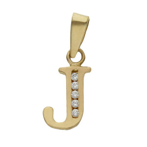 COLGANTE ORO 18KL LETRA CIRCONITAS - 9MM - Abecedario: j 