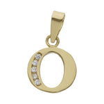 COLGANTE ORO 18KL LETRA CIRCONITAS - 9MM - Abecedario: o 