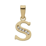 COLGANTE ORO 18KL LETRA CIRCONITAS - 9MM - Abecedario: s 