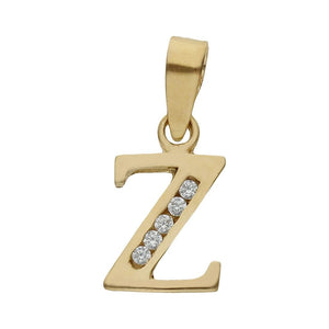 COLGANTE ORO 18KL LETRA CIRCONITAS - 9MM - Abecedario: z 