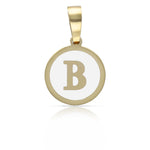 COLGANTE ORO 18KL LETRA ESMALTADA BLANCO - 12MM - Abecedario: b 