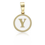 COLGANTE ORO 18KL LETRA ESMALTADA BLANCO - 12MM - Abecedario: y 