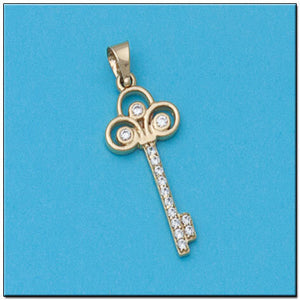 COLGANTE ORO 18KL LLAVE CIRCONITAS
