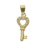 COLGANTE ORO 18KL LLAVE CIRCONITAS - 8x17MM