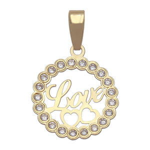 COLGANTE ORO 18KL LOVE CIRCONITAS - 15MM