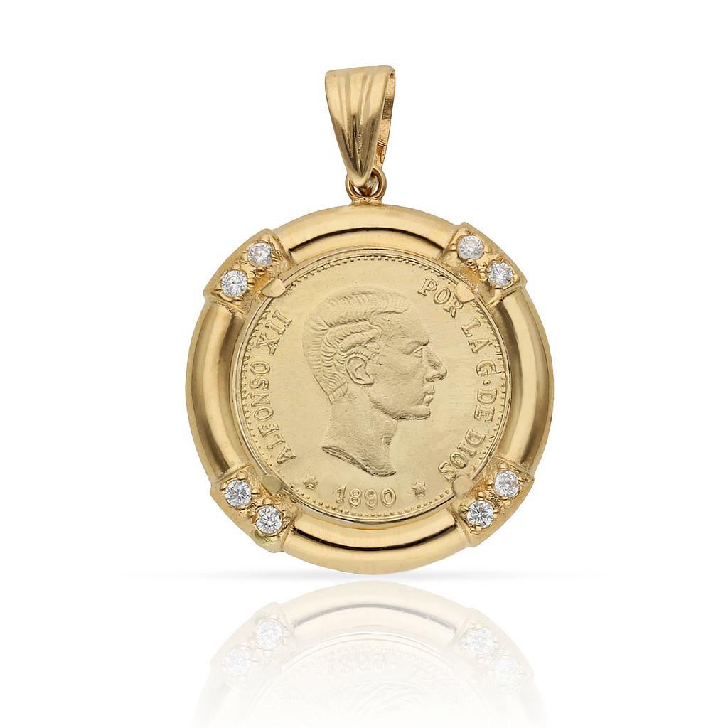 COLGANTE ORO 18KL MONEDA - 18MM - Peso: 7.55 gr 