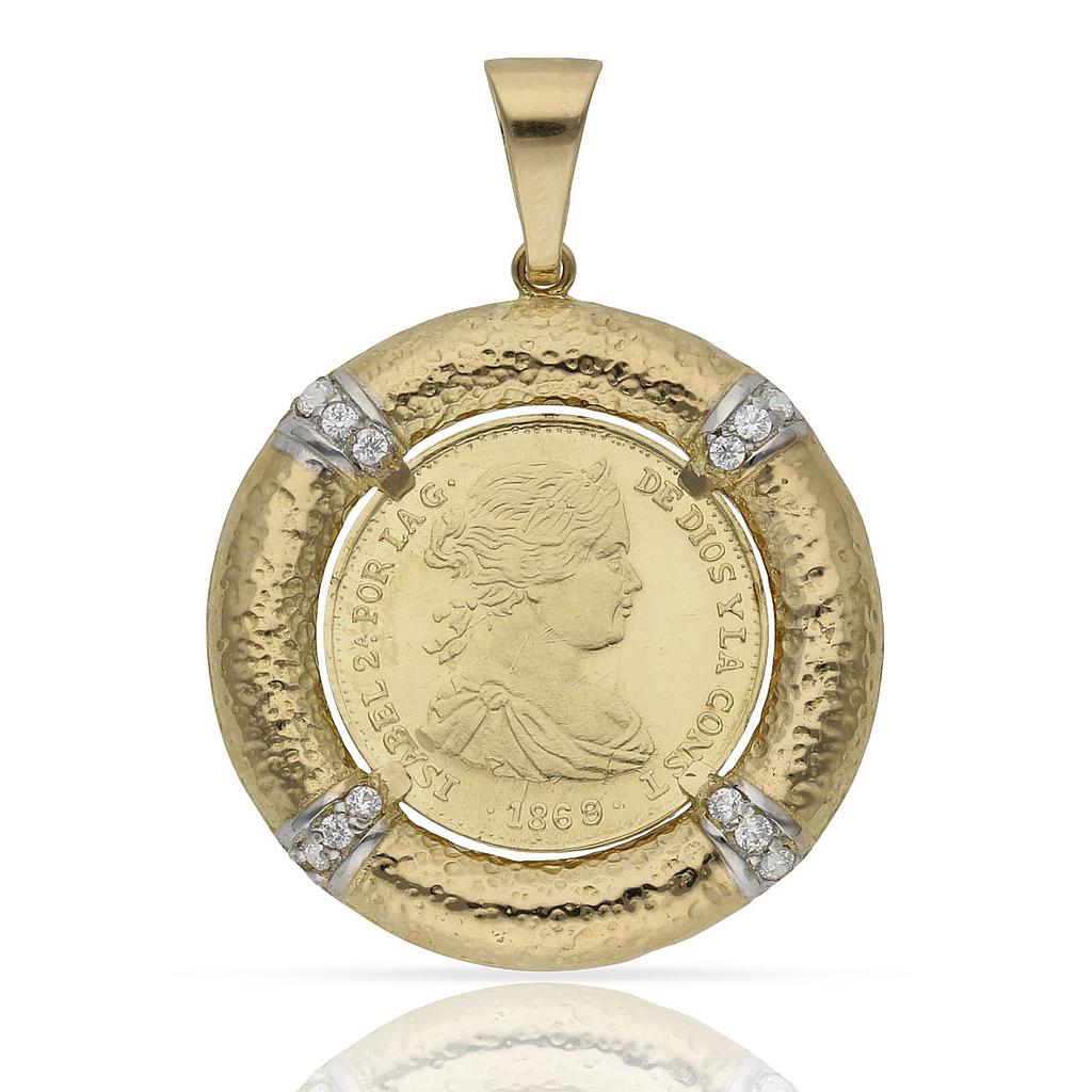 COLGANTE ORO 18KL MONEDA - 20MM - Peso: 11.55 gr 