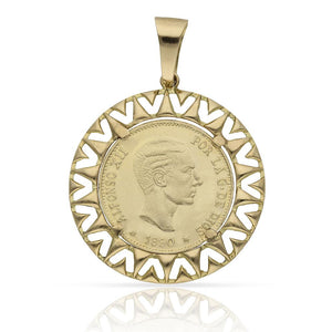 COLGANTE ORO 18KL MONEDA - 20MM - Peso: 8.00 gr 