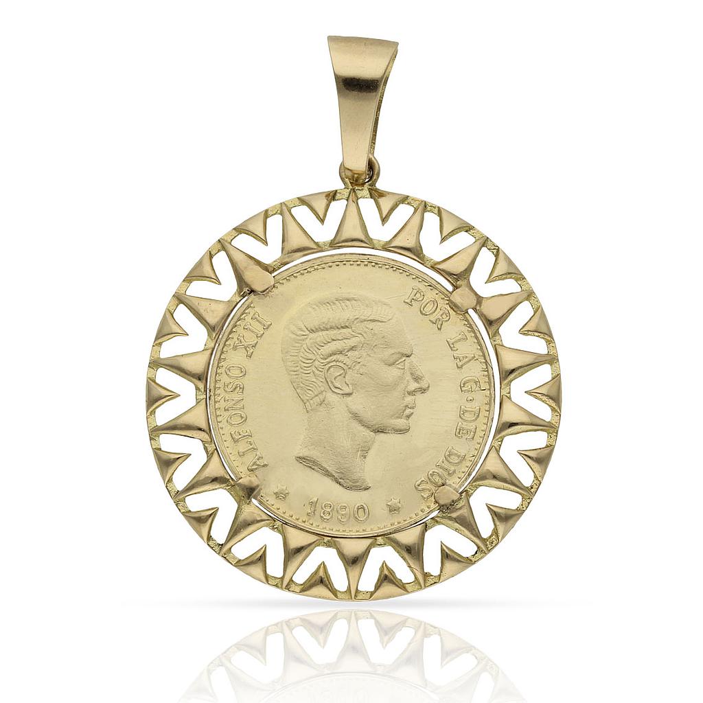 COLGANTE ORO 18KL MONEDA - 20MM - Peso: 8.05 gr 