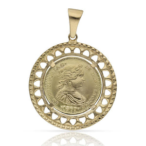 COLGANTE ORO 18KL MONEDA - 20MM - Peso: 9.45 gr 
