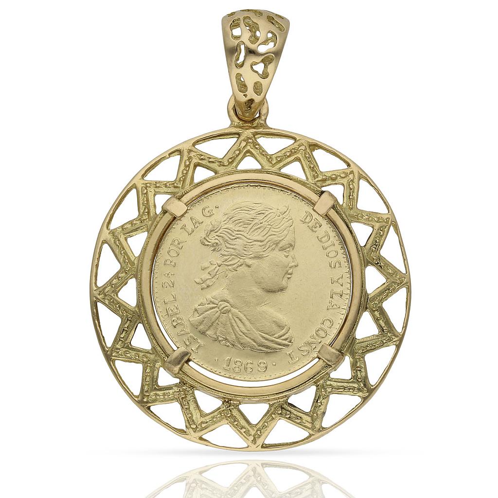 COLGANTE ORO 18KL MONEDA - 20MM - Peso: 9.65 gr 