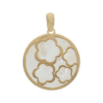 COLGANTE ORO 18KL NACAR FLORES - 16MM