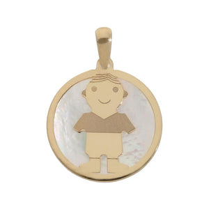COLGANTE ORO 18KL NIÑO NACAR - 16MM