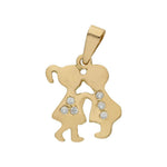 COLGANTE ORO 18KL NIÑOS CIRCONITAS
