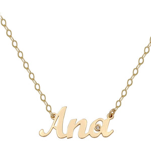 COLGANTE ORO 18KL NOMBRE GRANDE + DIAMANTE - Nombres: 4 Letras 