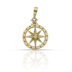 COLGANTE ORO 18KL ROSA DE LOS VIENTOS - 14MM