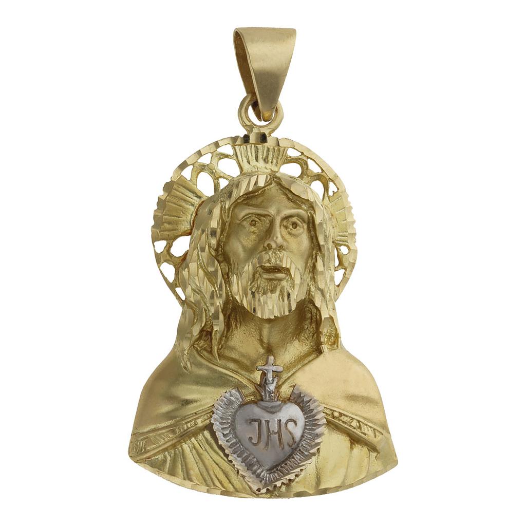 COLGANTE ORO 18KL SAGRADO CORAZON - 31x47MM - Peso: 31.95 gr 