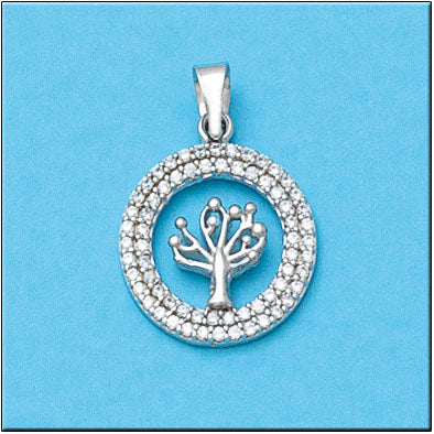 COLGANTE ORO BLANCO 18KL ARBOL DIAMANTES