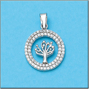 COLGANTE ORO BLANCO 18KL ARBOL DIAMANTES