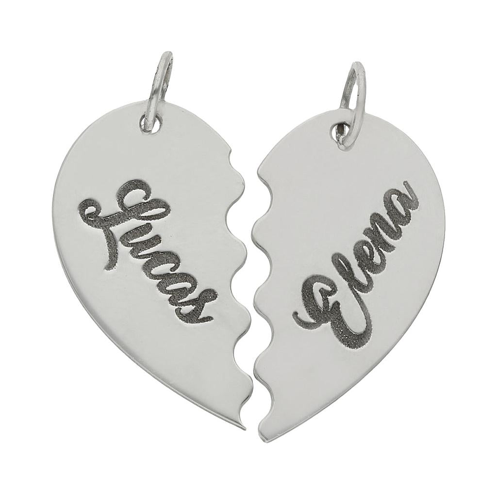 COLGANTE ORO BLANCO 18KL CORAZON PARTIDO