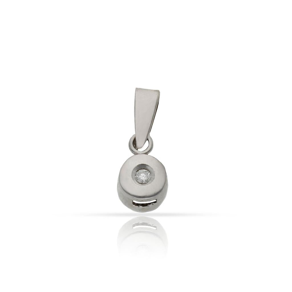 COLGANTE ORO BLANCO 18KL DIAMANTE CHATON - 4.50MM