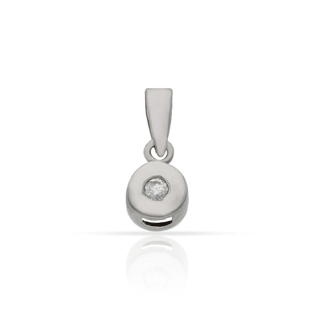 COLGANTE ORO BLANCO 18KL DIAMANTE CHATON - 5.50MM