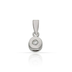 COLGANTE ORO BLANCO 18KL DIAMANTE CHATON - 5.50MM