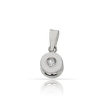 COLGANTE ORO BLANCO 18KL DIAMANTE CHATON - 6.50MM